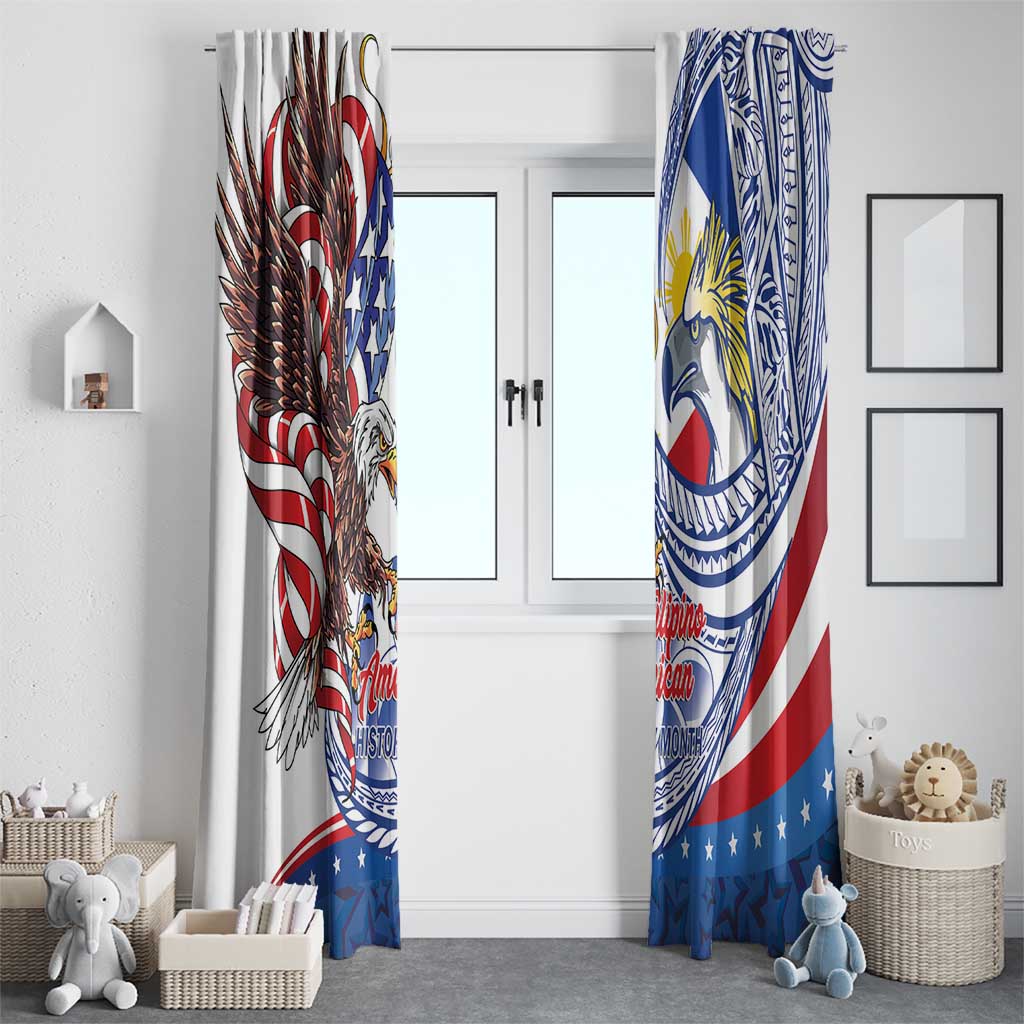 Filipino American History Month Window Curtain Philippines Agila USA Eagle Mix Flag