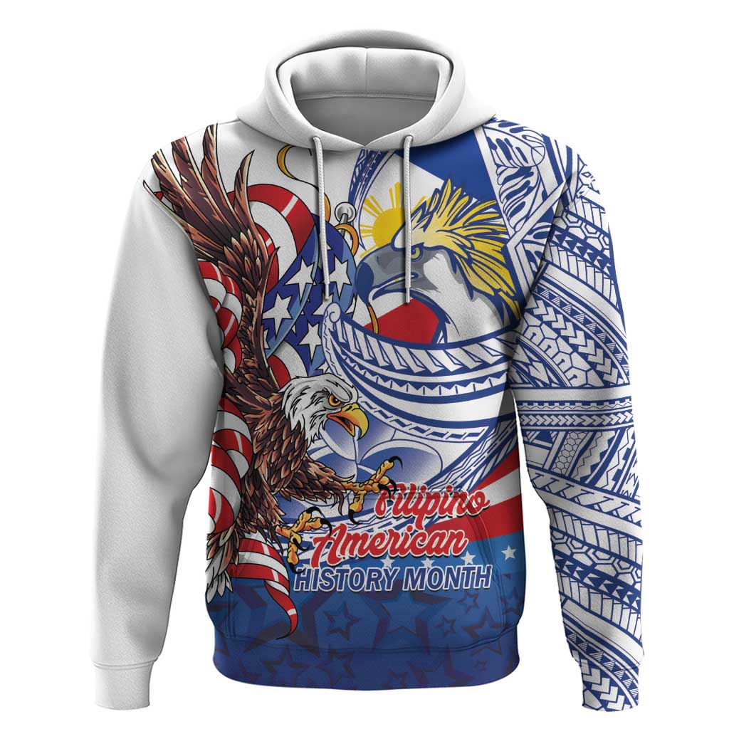 Filipino American History Month Zip Hoodie Philippines Agila USA Eagle Mix Flag
