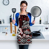 Personalised Aotearoa Bulldog Apron New Zealand Maori Taniko Art - Polynesian Pride