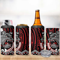 Personalised Aotearoa Bulldog 4 in 1 Can Cooler Tumbler New Zealand Maori Taniko Art