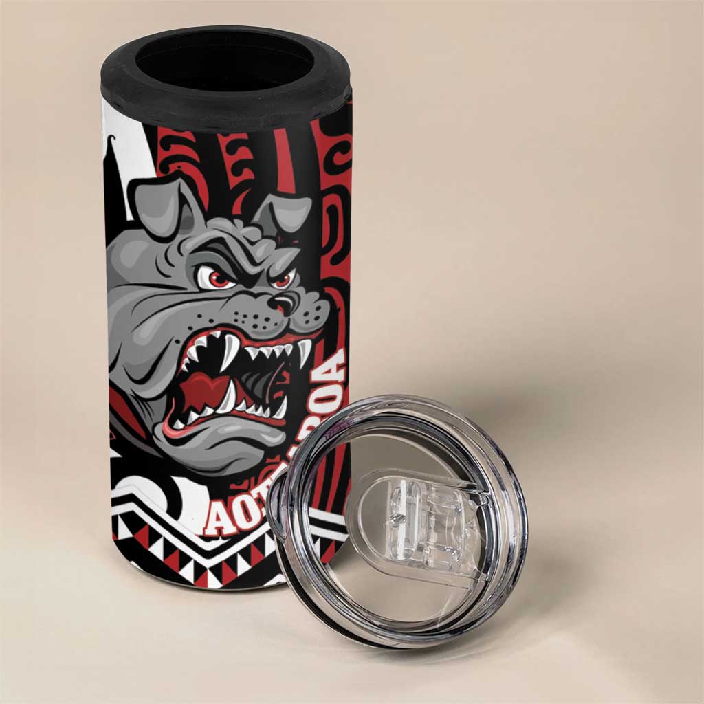 Personalised Aotearoa Bulldog 4 in 1 Can Cooler Tumbler New Zealand Maori Taniko Art