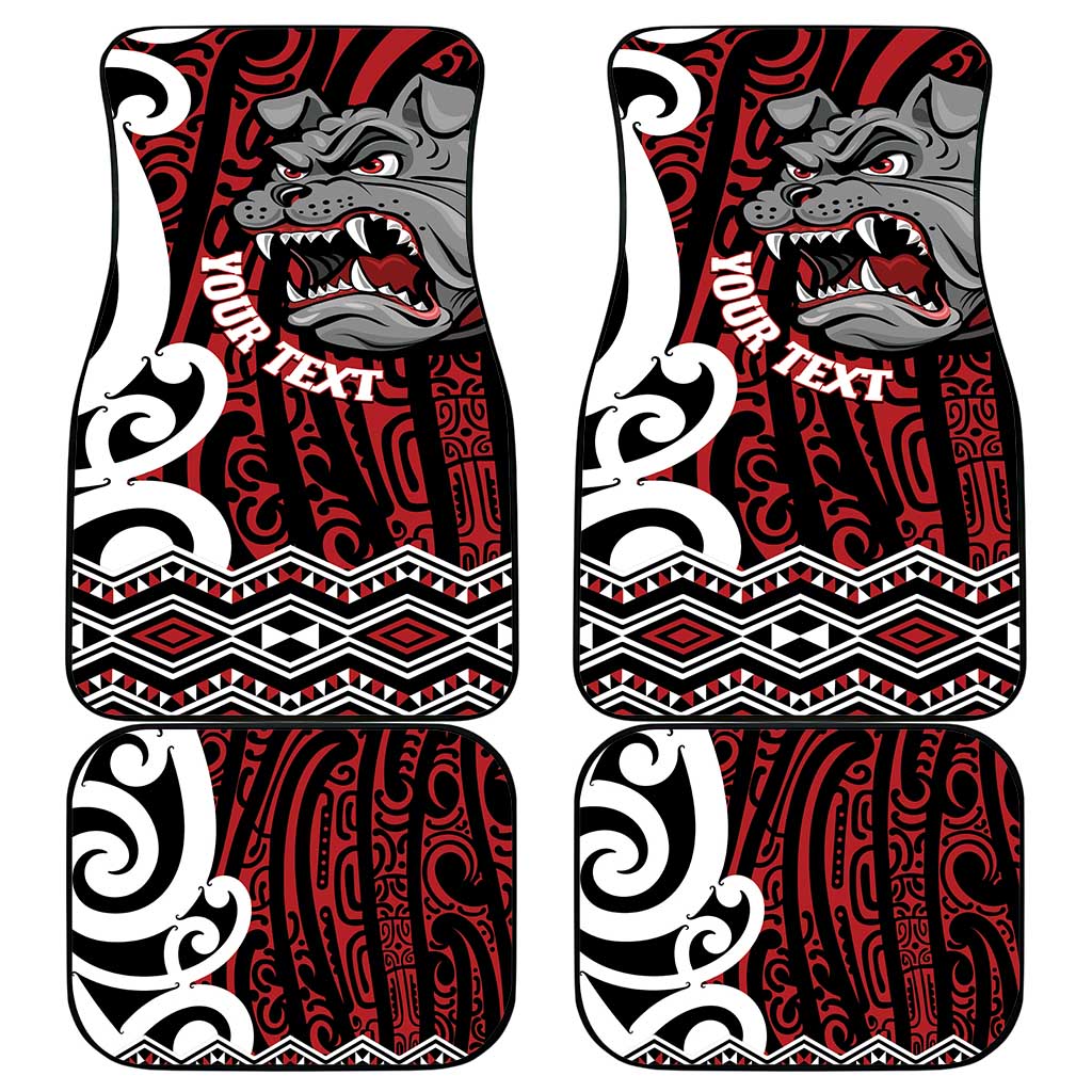 Personalised Aotearoa Bulldog Car Mats New Zealand Maori Taniko Art