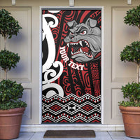 Personalised Aotearoa Bulldog Door Cover New Zealand Maori Taniko Art - Polynesian Pride