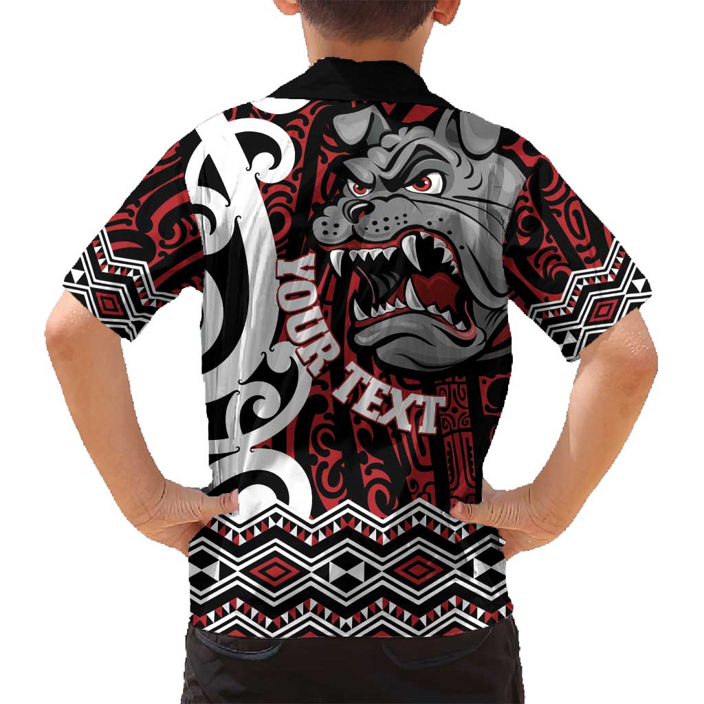 Personalised Aotearoa Bulldog Family Matching Summer Maxi Dress and Hawaiian Shirt New Zealand Maori Taniko Art