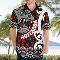Personalised Aotearoa Bulldog Hawaiian Shirt New Zealand Maori Taniko Art