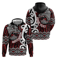 Personalised Aotearoa Bulldog Hoodie New Zealand Maori Taniko Art