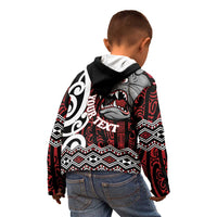 Personalised Aotearoa Bulldog Kid Hoodie New Zealand Maori Taniko Art