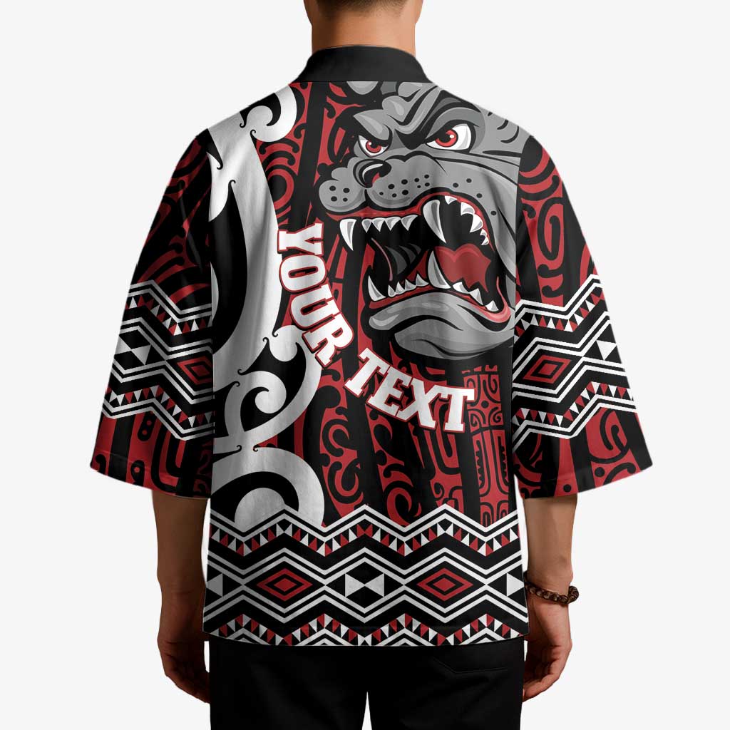 Personalised Aotearoa Bulldog Kimono New Zealand Maori Taniko Art - Polynesian Pride