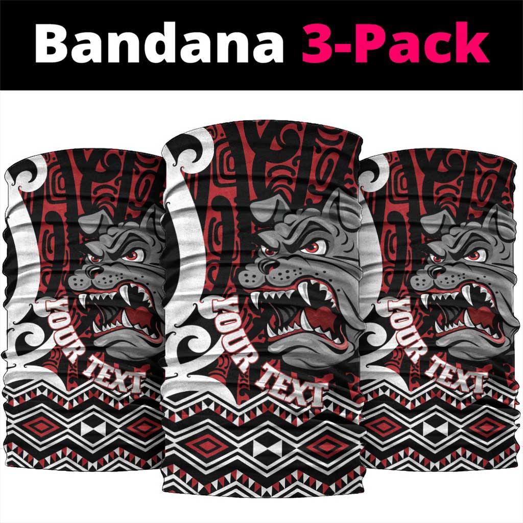 Personalised Aotearoa Bulldog Neck Gaiter New Zealand Maori Taniko Art - Polynesian Pride