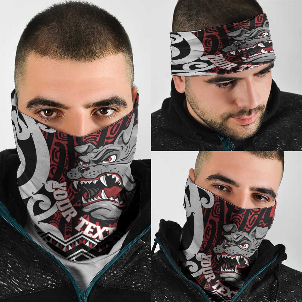 Personalised Aotearoa Bulldog Neck Gaiter New Zealand Maori Taniko Art - Polynesian Pride