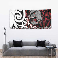 Personalised Aotearoa Bulldog Tapestry New Zealand Maori Taniko Art