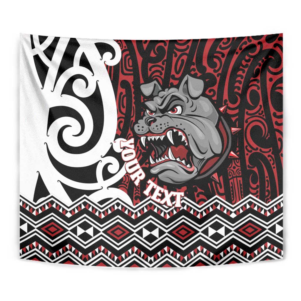 Personalised Aotearoa Bulldog Tapestry New Zealand Maori Taniko Art