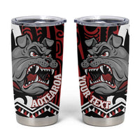 Personalised Aotearoa Bulldog Tumbler Cup New Zealand Maori Taniko Art