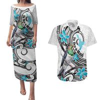 Aotearoa Te Ika-a-Maui Couples Matching Puletasi and Hawaiian Shirt South Island Kekeru Maori Koru