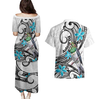 Aotearoa Te Ika-a-Maui Couples Matching Puletasi and Hawaiian Shirt South Island Kekeru Maori Koru