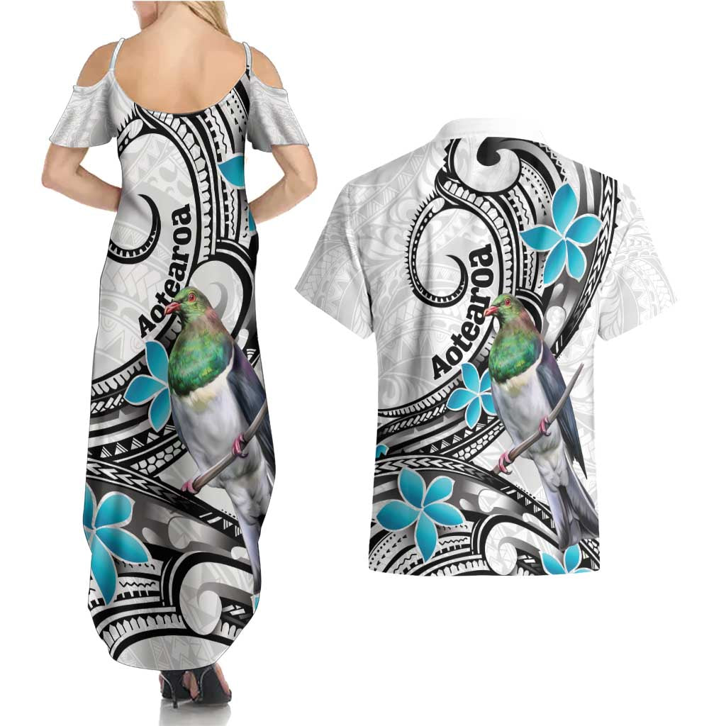 Aotearoa Te Ika-a-Maui Couples Matching Summer Maxi Dress and Hawaiian Shirt South Island Kekeru Maori Koru