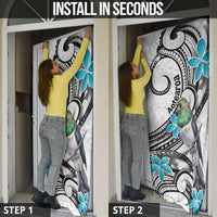 Aotearoa Te Ika-a-Maui Door Cover South Island Kekeru Maori Koru - Polynesian Pride