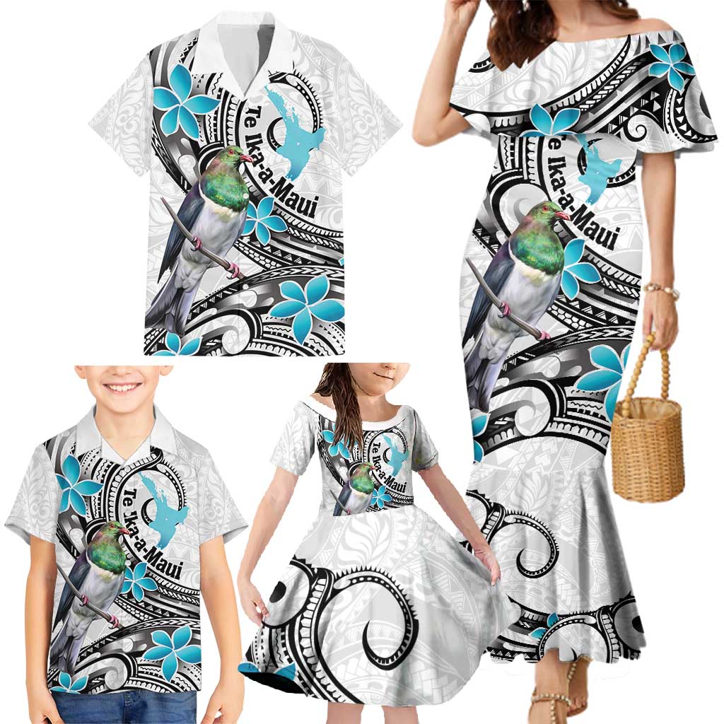 Aotearoa Te Ika-a-Maui Family Matching Mermaid Dress and Hawaiian Shirt South Island Kekeru Maori Koru LT14 - Polynesian Pride