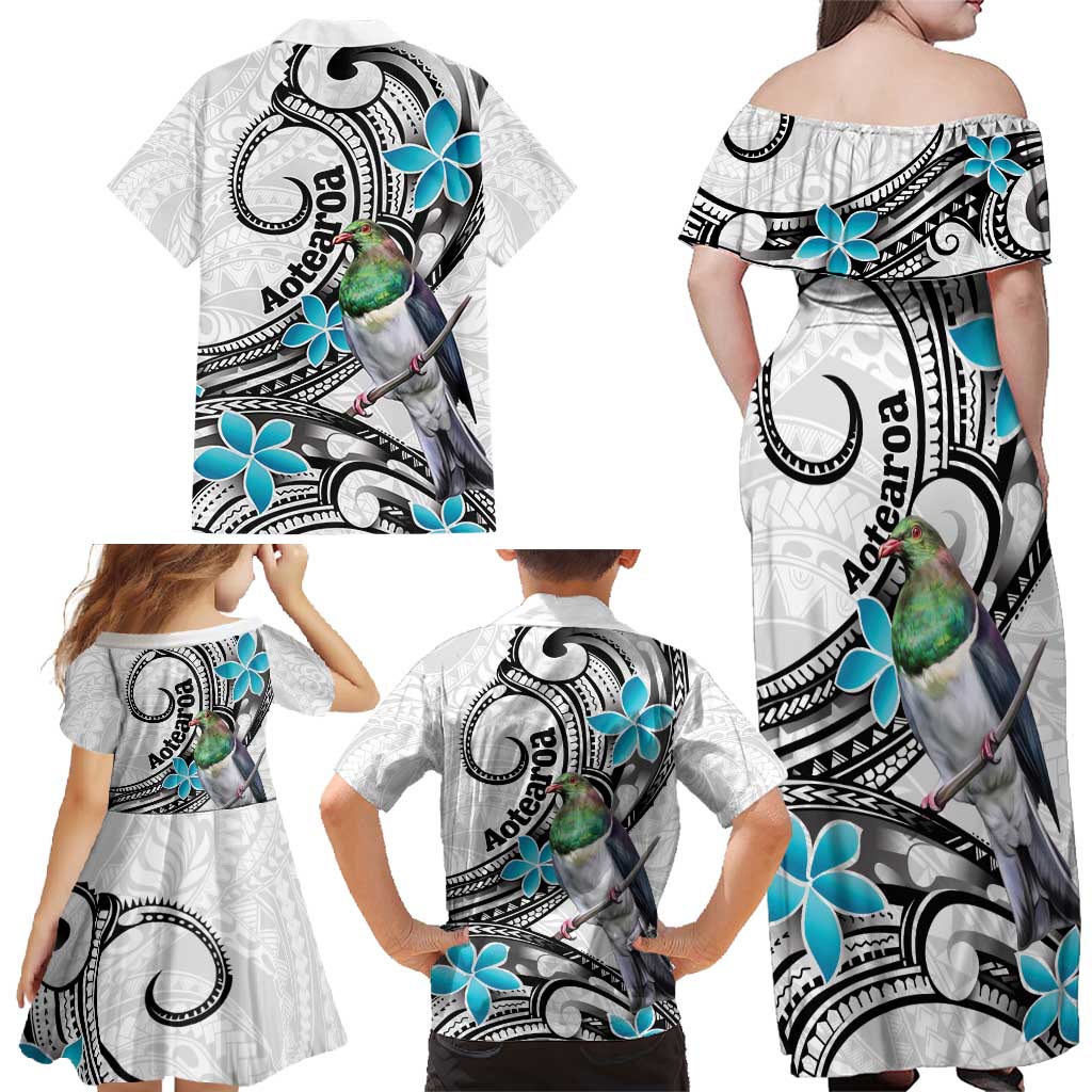 Aotearoa Te Ika-a-Maui Family Matching Off Shoulder Maxi Dress and Hawaiian Shirt South Island Kekeru Maori Koru LT14 - Polynesian Pride