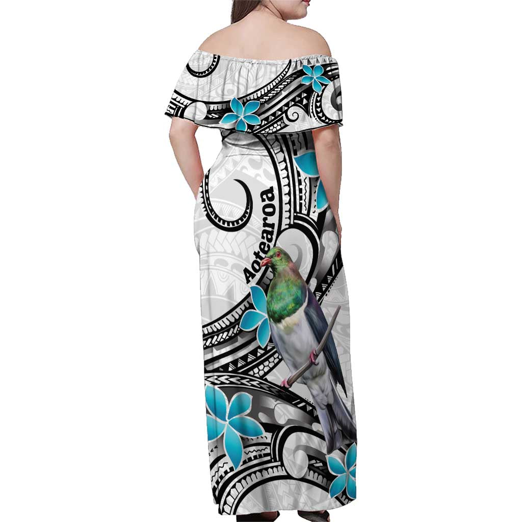 Aotearoa Te Ika-a-Maui Family Matching Off Shoulder Maxi Dress and Hawaiian Shirt South Island Kekeru Maori Koru LT14 - Polynesian Pride