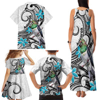 Aotearoa Te Ika-a-Maui Family Matching Tank Maxi Dress and Hawaiian Shirt South Island Kekeru Maori Koru
