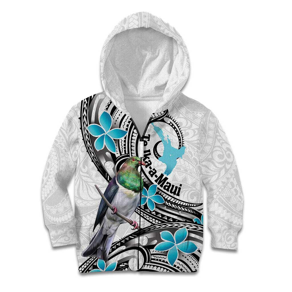 Aotearoa Te Ika-a-Maui Kid Hoodie South Island Kekeru Maori Koru