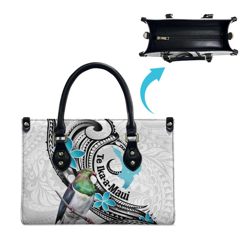 Aotearoa Te Ika-a-Maui Leather Bag South Island Kekeru Maori Koru - Polynesian Pride