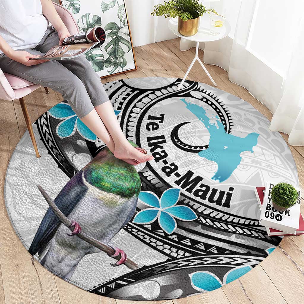 Aotearoa Te Ika-a-Maui Round Carpet South Island Kekeru Maori Koru
