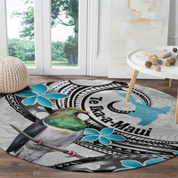 Aotearoa Te Ika-a-Maui Round Carpet South Island Kekeru Maori Koru