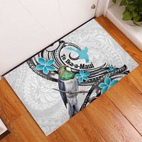 Aotearoa Te Ika-a-Maui Rubber Doormat South Island Kekeru Maori Koru