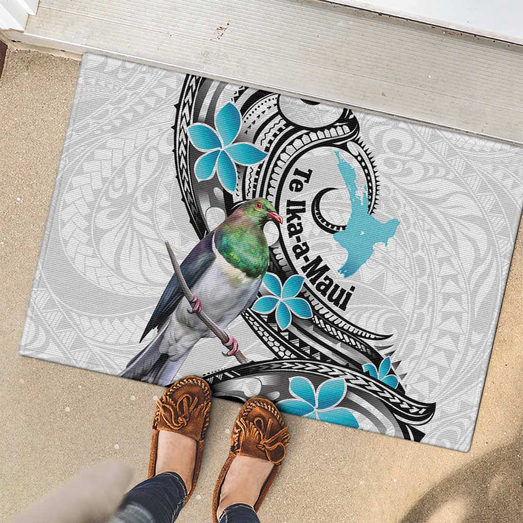 Aotearoa Te Ika-a-Maui Rubber Doormat South Island Kekeru Maori Koru
