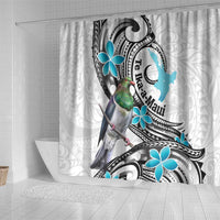 Aotearoa Te Ika-a-Maui Shower Curtain South Island Kekeru Maori Koru