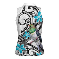 Aotearoa Te Ika-a-Maui Women Sleeveless Polo Shirt South Island Kekeru Maori Koru