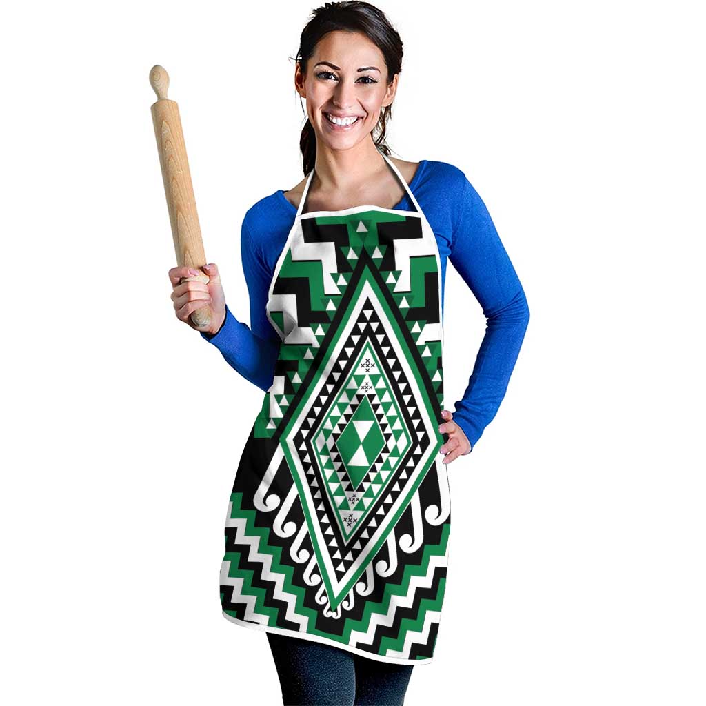 Green New Zealand Taniko Poutama Patikitiki Apron - Polynesian Pride