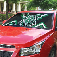 Green New Zealand Taniko Poutama Patikitiki Auto Sun Shade - Polynesian Pride