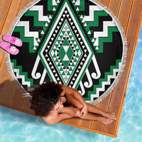 Green Aotearoa Taniko Poutama Patikitiki Beach Blanket