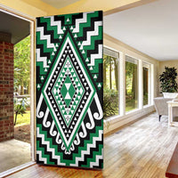 Green New Zealand Taniko Poutama Patikitiki Door Cover - Polynesian Pride
