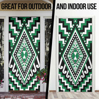Green New Zealand Taniko Poutama Patikitiki Door Cover - Polynesian Pride