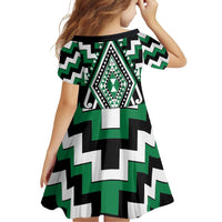Green Aotearoa Taniko Poutama Patikitiki Family Matching Puletasi and Hawaiian Shirt LT14 - Polynesian Pride