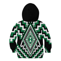 Green Aotearoa Taniko Poutama Patikitiki Kid Hoodie