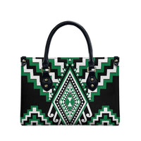 Green New Zealand Taniko Poutama Patikitiki Leather Bag - Polynesian Pride