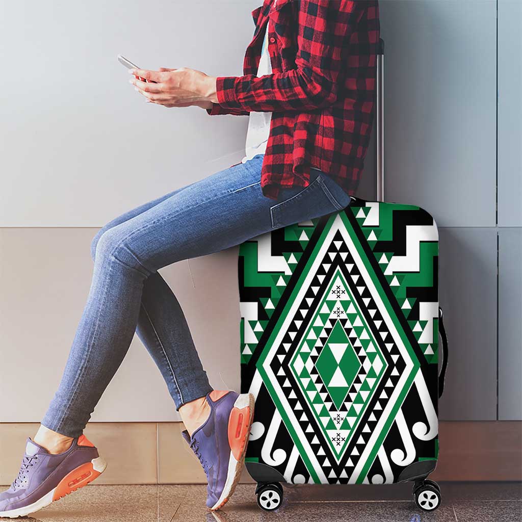 Green Aotearoa Taniko Poutama Patikitiki Luggage Cover