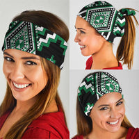 Green New Zealand Taniko Poutama Patikitiki Neck Gaiter - Polynesian Pride