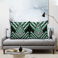 Green New Zealand Taniko Poutama Patikitiki Pillow Cover - Polynesian Pride