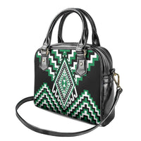 Green Aotearoa Taniko Poutama Patikitiki Shoulder Handbag
