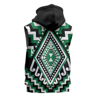 Green New Zealand Taniko Poutama Patikitiki Sleeveless Hoodie - Polynesian Pride