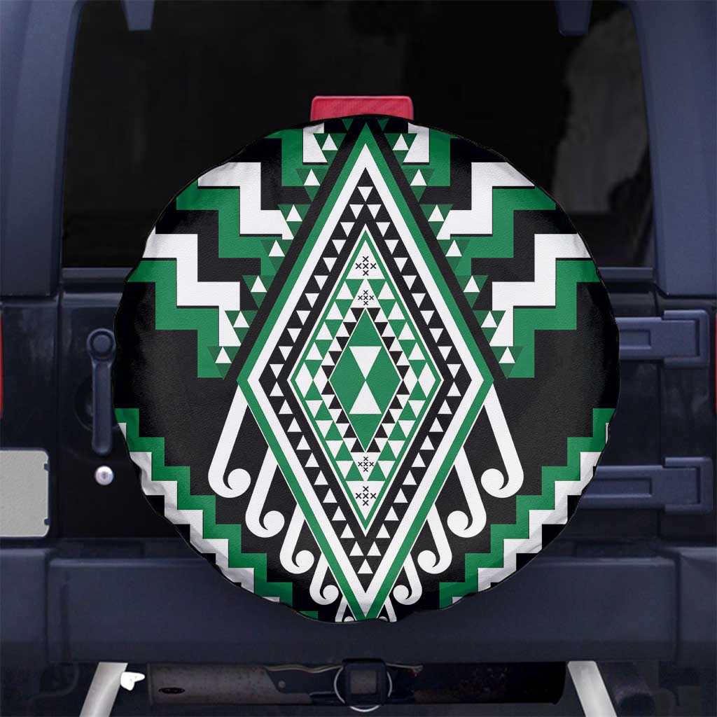 Green Aotearoa Taniko Poutama Patikitiki Spare Tire Cover
