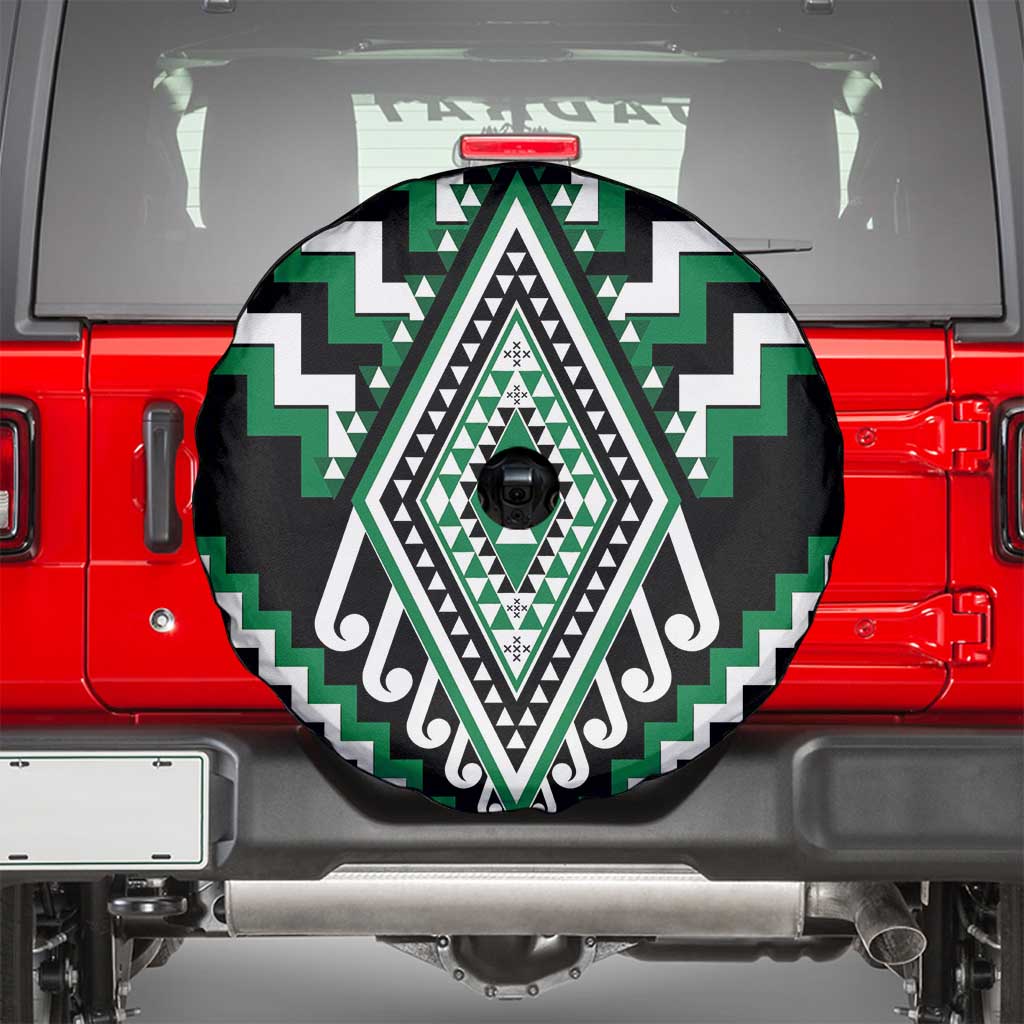 Green Aotearoa Taniko Poutama Patikitiki Spare Tire Cover