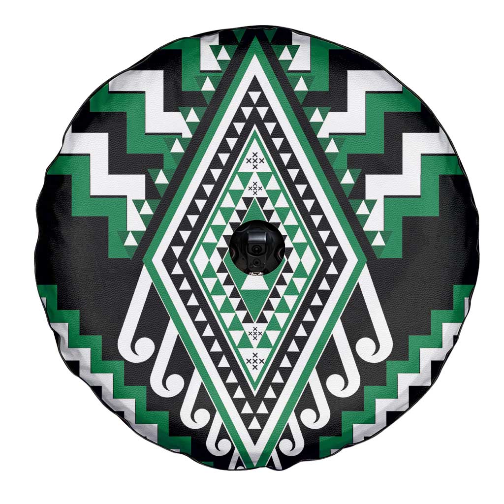 Green Aotearoa Taniko Poutama Patikitiki Spare Tire Cover