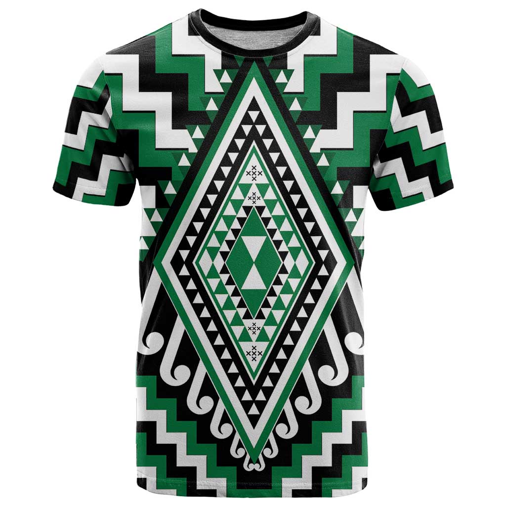 Green Aotearoa Taniko Poutama Patikitiki T Shirt